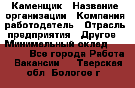 Каменщик › Название организации ­ Компания-работодатель › Отрасль предприятия ­ Другое › Минимальный оклад ­ 120 000 - Все города Работа » Вакансии   . Тверская обл.,Бологое г.